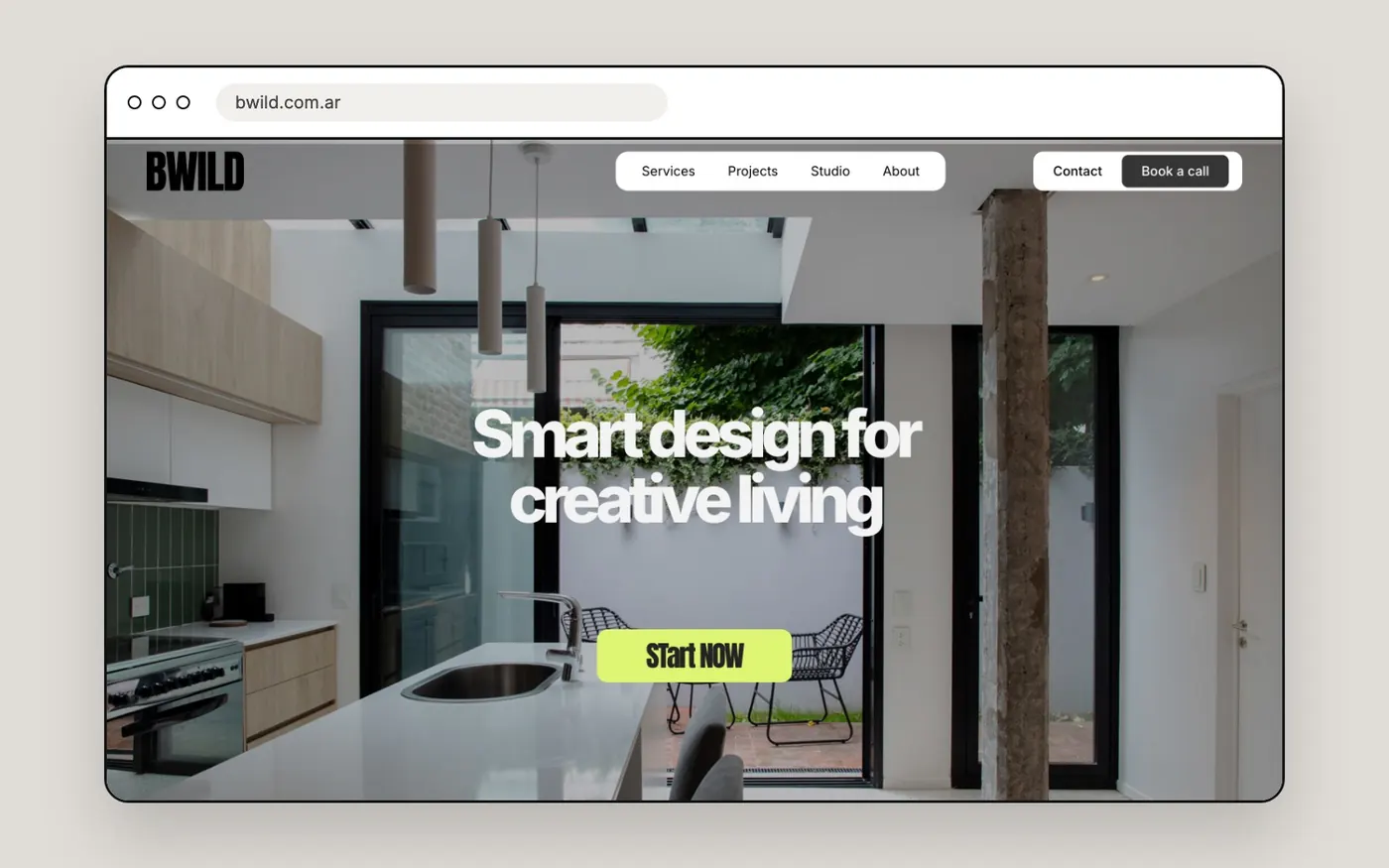 Website for BWILD, an interior design studio, designed by LIS